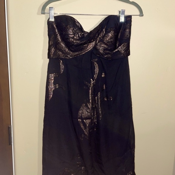 NICOLE MILLER COLLECTION BLACK SILK CHIFFON Mini dress - Picture 6 of 16